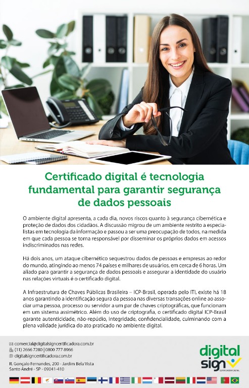 Certificado digital é tecnologia fundamental para garantir segurança de dados pessoais